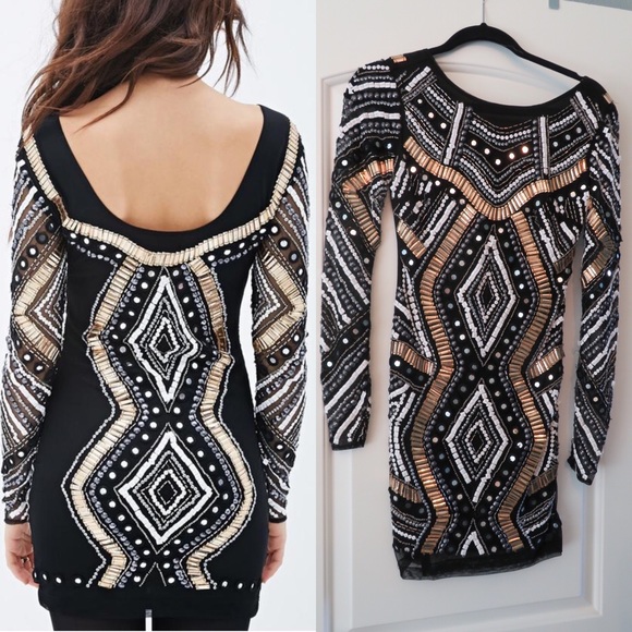 Black sequin mini dress - Picture 3 of 6